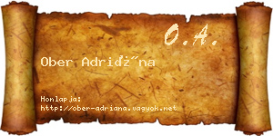 Ober Adriána névjegykártya